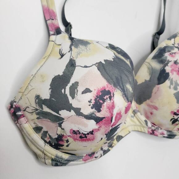Soma Classic Allura Floral Printed Bra 32DD Underwire Foam Cups Full Coverage - Picture 3 of 7
